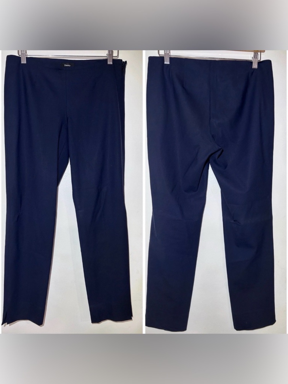 Theory Women’s Wool Blend Straight Leg Navy Blue Ankle Pants Size 8